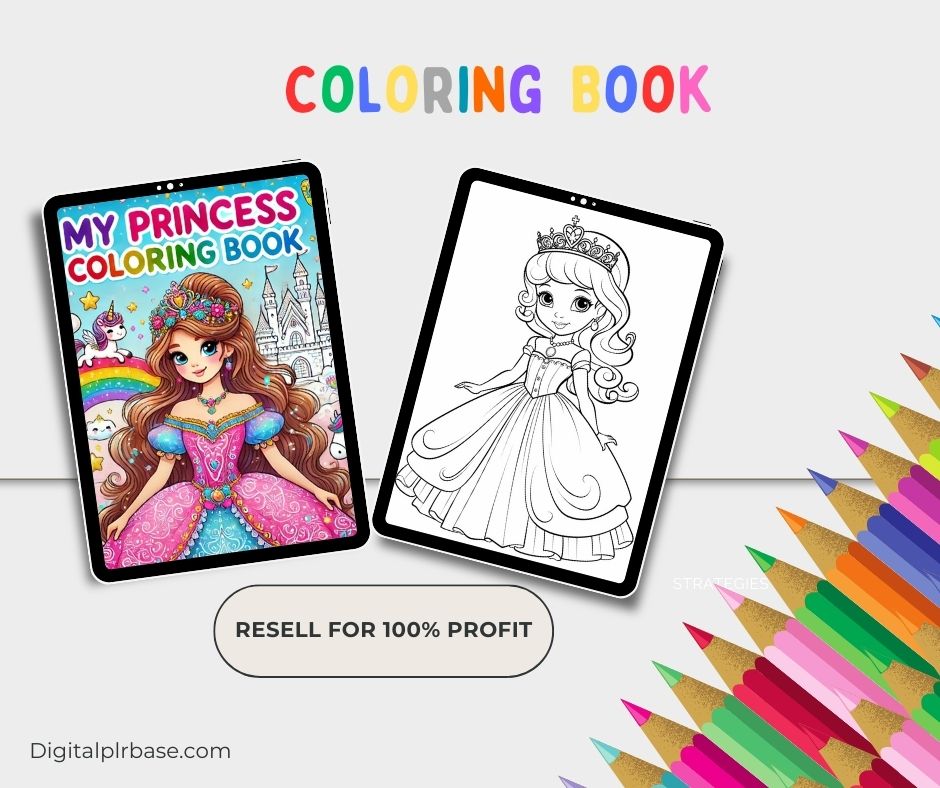 Tablet View Display – Digital version of princess cover and page layout on tablet screens.