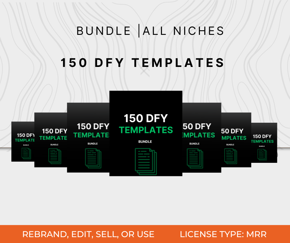 150 DFY Templates Bundle - All niches, editable and resellable with MRR license